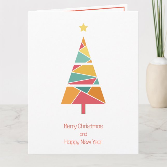 Minimal Christmas tree Christmas card (Front)