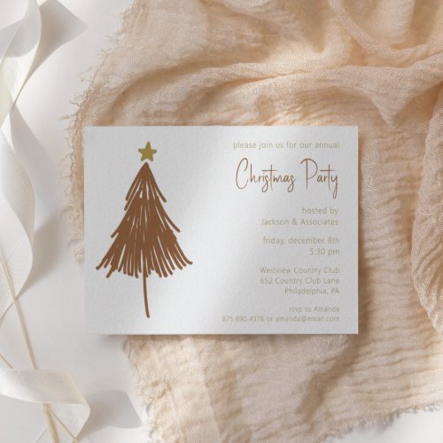 Minimal Christmas Tree Festive Holiday Party Invitation