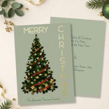 Minimal Christmas Tree Merry Christmas Jade &Gold