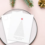 Minimal Christmas Tree | Red Star Clean Simple Holiday Postcard<br><div class="desc">Simple,  stylish minimalist holiday postcard featuring a 'scandi' scandinavian minimal christmas tree with a simple red star. The design features modern minimalist typography which can be easily personalized with your own greeting,  family name & year,  perfect for the festive season! #christmas #minimalist #postcard #scandinavian</div>