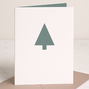 Minimal Christmas Tree   Sage Green Clean Simple Holiday Card
