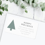 Minimal Christmas Tree | Sage Green Return Address Label<br><div class="desc">Minimalist, bold and simple christmas tree silhouette design happy holidays labels in a 'scandi' scandinavian design style. The modern, minimal and bold design stands out from traditional christmas designs and is the perfect choice for the festive season. Can be easily personalized with your holiday message and return address details. In...</div>