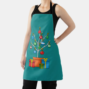 Minimal Christmas Tree with Presents Apron