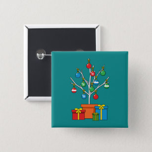 Minimal Christmas Tree with Presents Button
