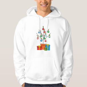 Minimal Christmas Tree with Presents Hoodie