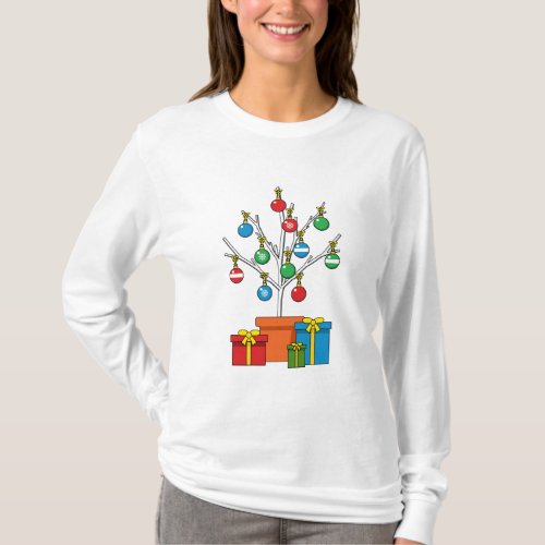 Minimal Christmas Tree with Presents T_Shirt