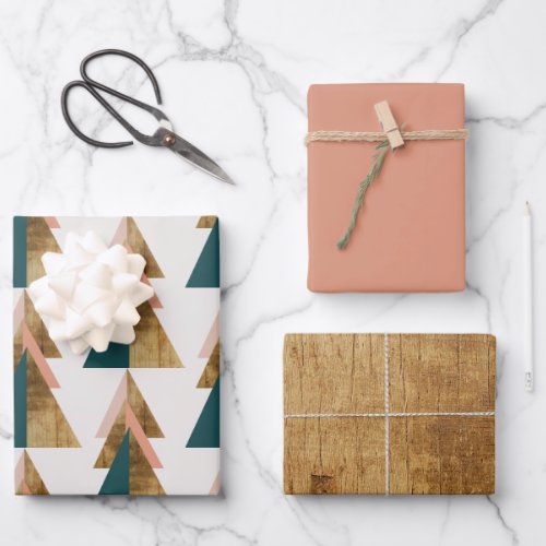 Minimal Christmas Tree Wrapping Paper Sheets