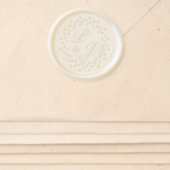 Minimal Circle Dot Frame Wreath Monogram Script Wax Seal Sticker (Front)