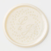 Minimal Circle Dot Frame Wreath Monogram Script Wax Seal Sticker (Front)