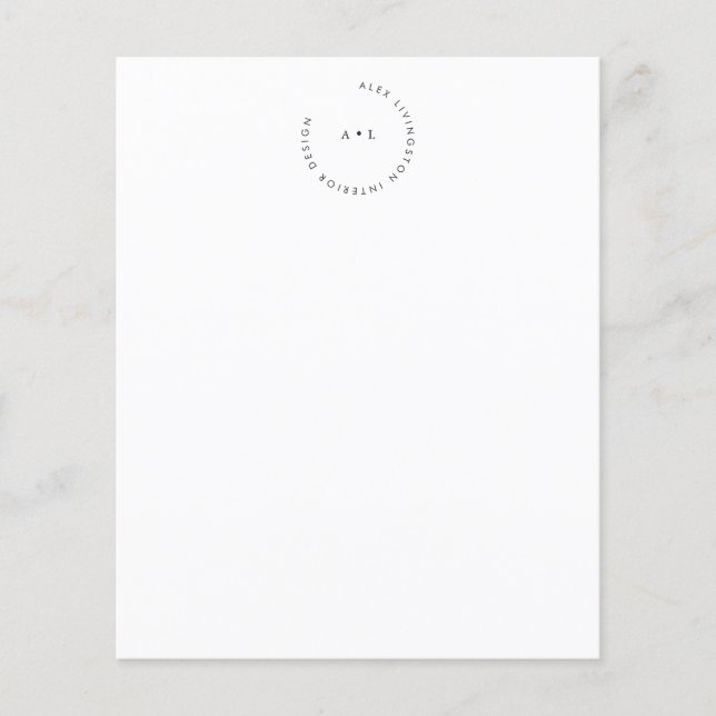 Minimal Circle Monogram Logo Business Stationery (Front)