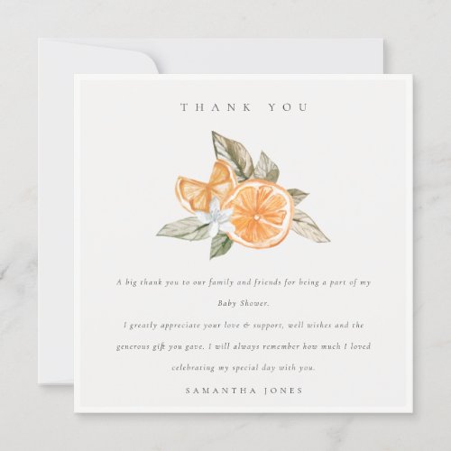 Minimal Citrus Orange Botanical Boho Baby Shower