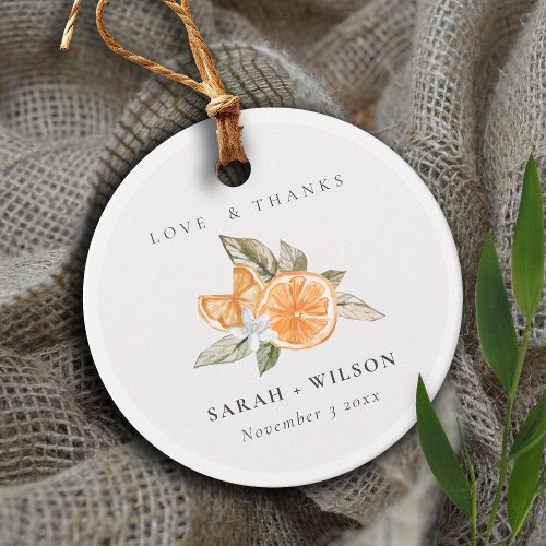 Minimal Citrus Orange Botanical Boho Wedding Favor Tags