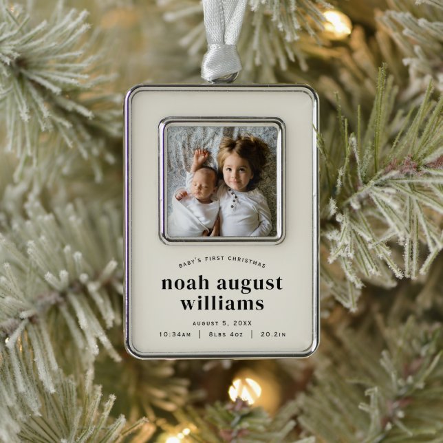 minimal classic baby's first keepsake frame christmas ornament (Tree)