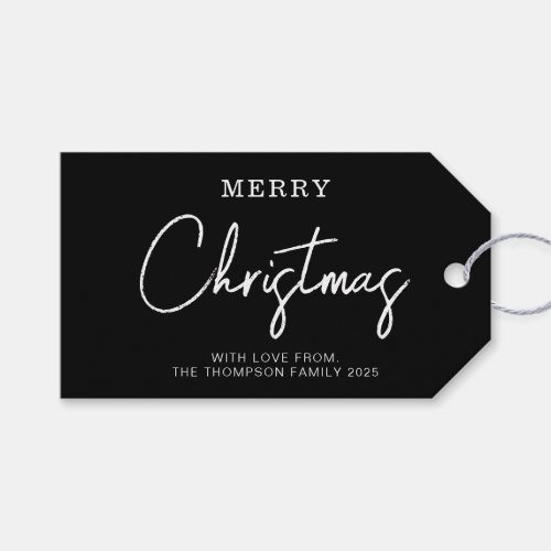 Minimal Classic Black Christmas Holiday  Gift Tags