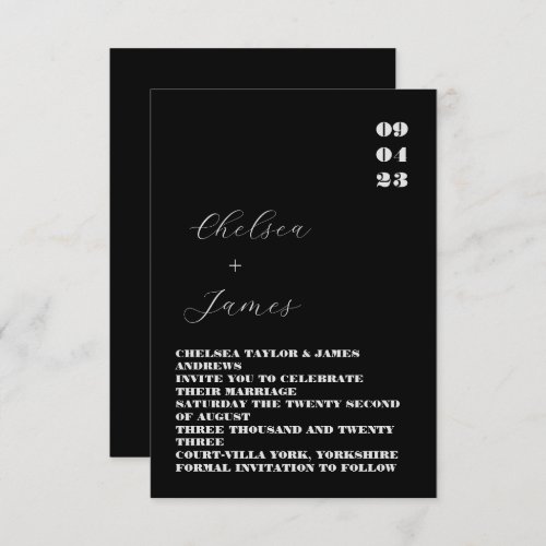 Minimal Classic Black Wedding 