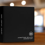 Minimal Classic Black White Monogram 3 Ring Binder<br><div class="desc">Organize your documents in style with this Minimal Classic Black White Monogram 3-Ring Binder. The binder features a classic black and white design with a customizable monogram in a modern font. It's perfect for school, work, or personal use. The binder has a durable cover that protects your documents. Customize the...</div>
