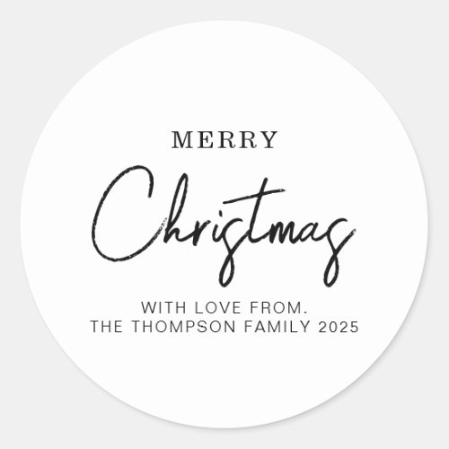 Minimal Classic Christmas Holiday Classic Round Sticker