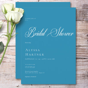 Minimal Classic French Blue & White Bridal Shower Invitation