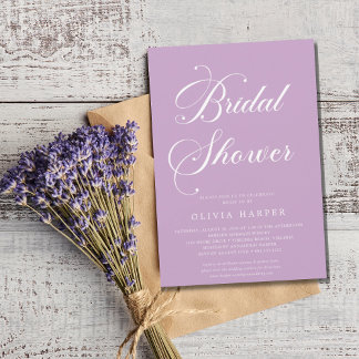 Minimal Classic Lavender Lilac Script Invitation