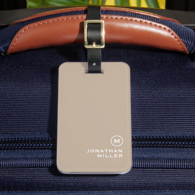 Minimal Classic Monogram Beige Luggage Tag (Front Insitu 2)