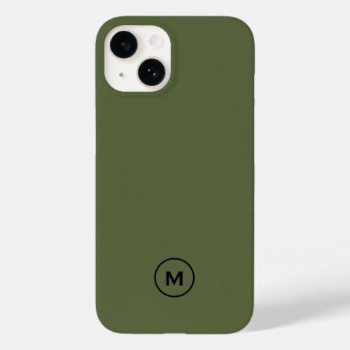 Minimal Classic Monogram Olive Case_Mate iPhone 14 Case