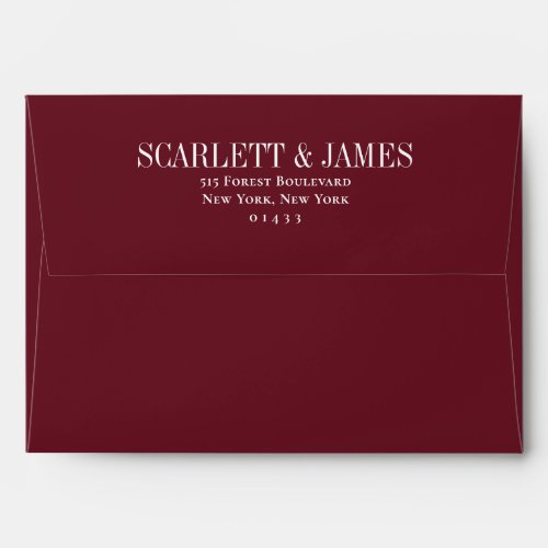 Minimal Classic Monogram Return Address Wedding Envelope