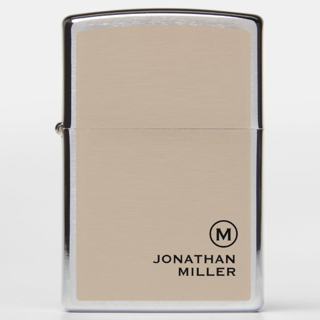 Minimal Classic Monogram Zippo Lighter (Front)