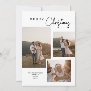 Minimal Classic Multi Photo Christmas Holiday Card