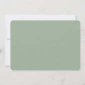 Minimal Classic Sage Green Bridal Shower Custom Th Thank You Card (Back)