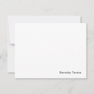 Minimal Classic   Simple White Masculine Design Note Card
