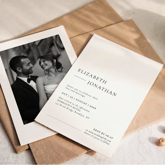 Minimal Classic Wedding Photo Invitation (Creator Uploaded)