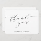Minimal Classic White Black Bridal Shower Custom Thank You Card (Front/Back)