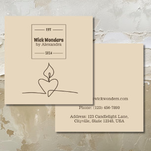 Minimal Classical Apothecary Candle Square Business Card