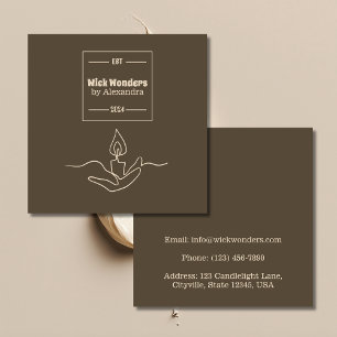 Minimal Classical Apothecary Candle Square Business Card