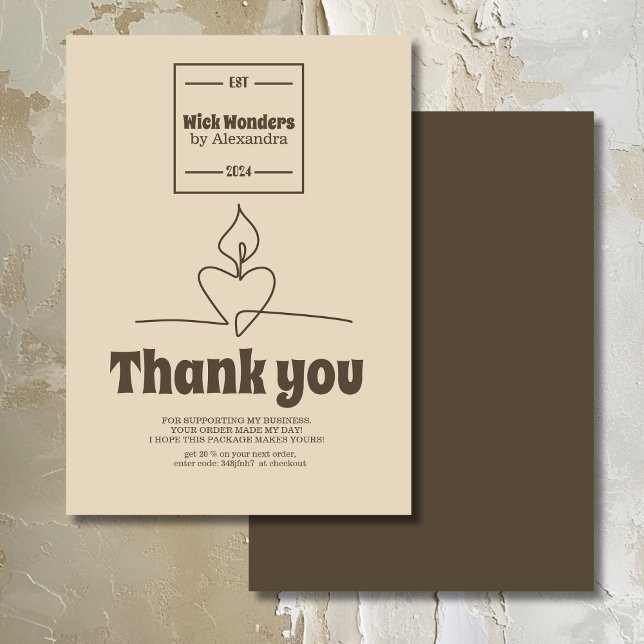 Minimal Classical Apothecary Candle Thank You Card (Creator Uploaded)
