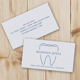 Minimal Classy Blue Dentist logo Modern  Business Card