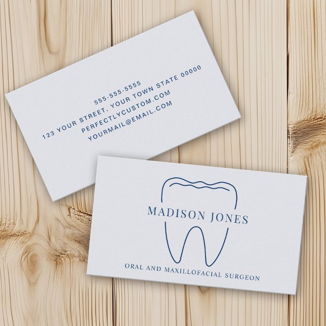 Minimal Classy Blue Dentist logo Modern  Business Card (Creator Uploaded)