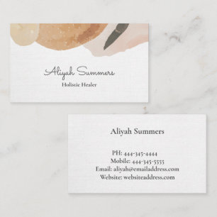 Minimal Classy Boho Linen Look Business Card