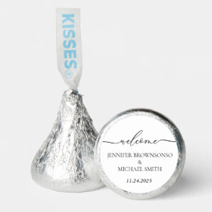 Minimal Clean Classic Script Lettering Welcome Hershey®'s Kisses®
