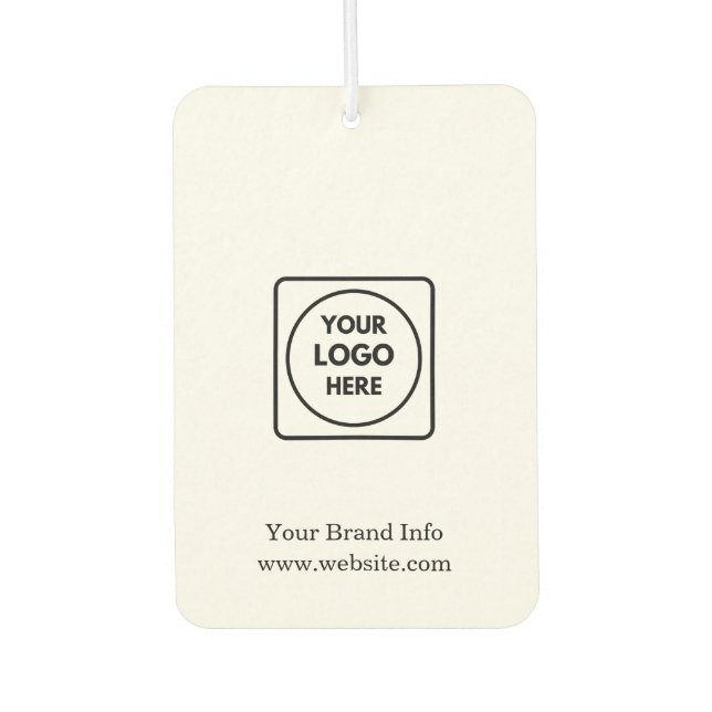 Minimal Clean | Custom Branded Business Logo  Air Freshener (Front)