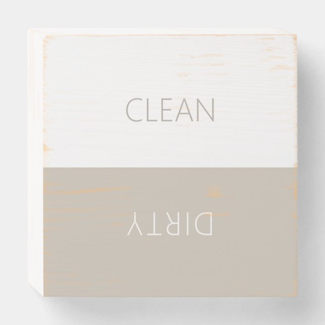 Minimal Clean Dirty Dishwasher Sign (Front Horizontal)