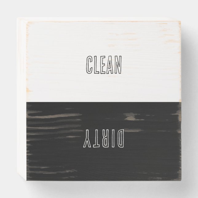 Minimal Clean Dirty Dishwasher Sign (Front Horizontal)