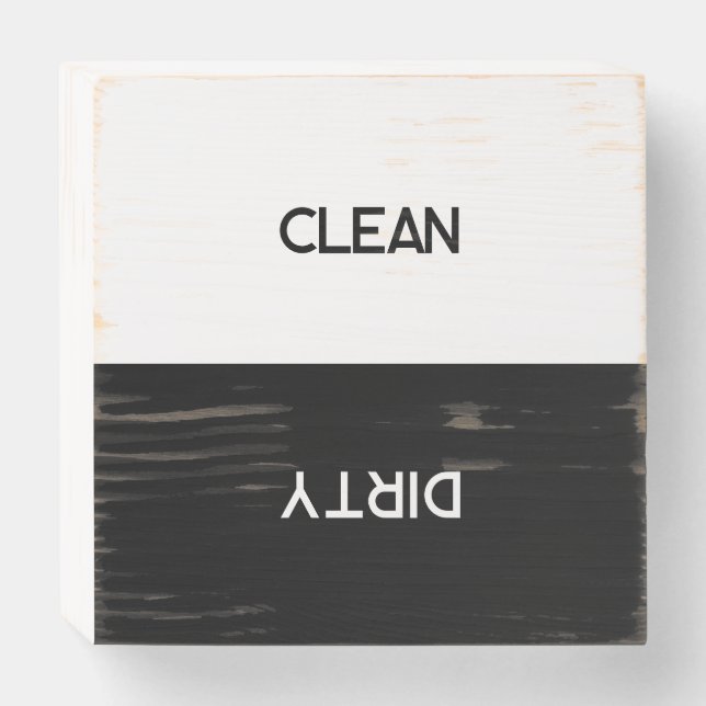 Minimal Clean Dirty Dishwasher Sign (Front Horizontal)