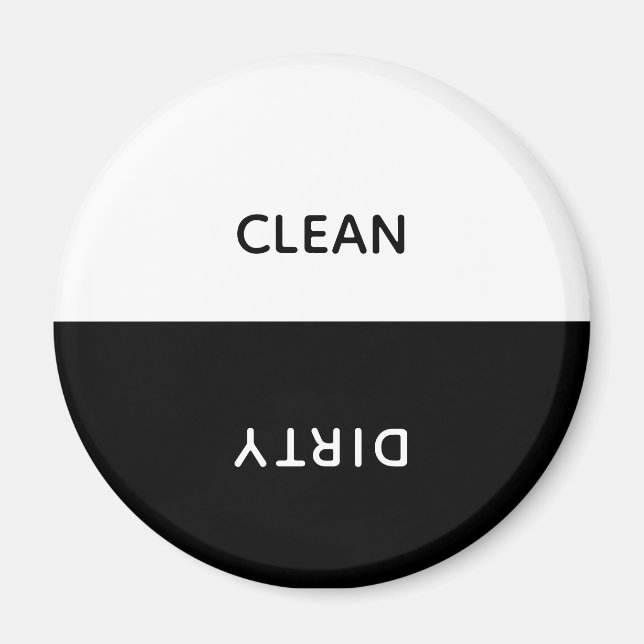 Minimal Clean Dirty Dishwasher Sign Magnet (Front)