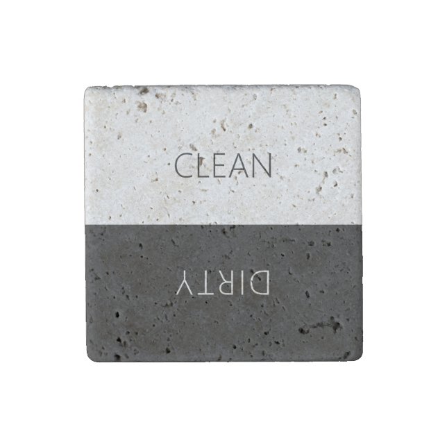 Minimal Clean Dirty Dishwasher Sign Magnet (Front)