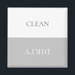 Minimal Clean Dirty Dishwasher Sign Magnet<br><div class="desc">Minimal sleek clean dirty dishwasher sign</div>