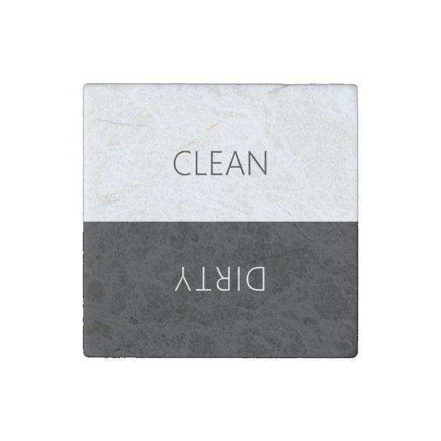 Minimal Clean Dirty Dishwasher Sign Magnet (Front)