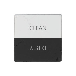 Minimal Clean Dirty Dishwasher Stone Magnet