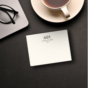Minimal Clean Initials Neutral Post-it Notes