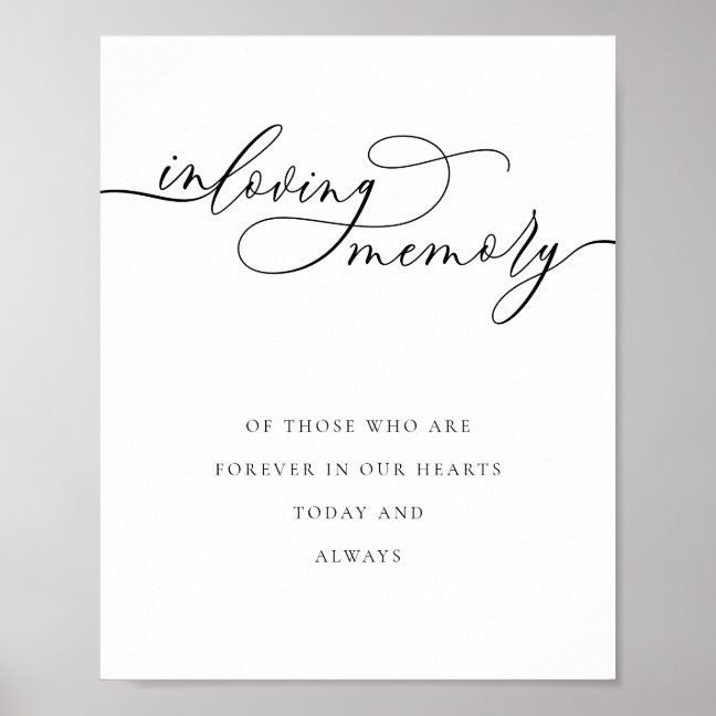 Minimal Clean Loving Memory Wedding Poster